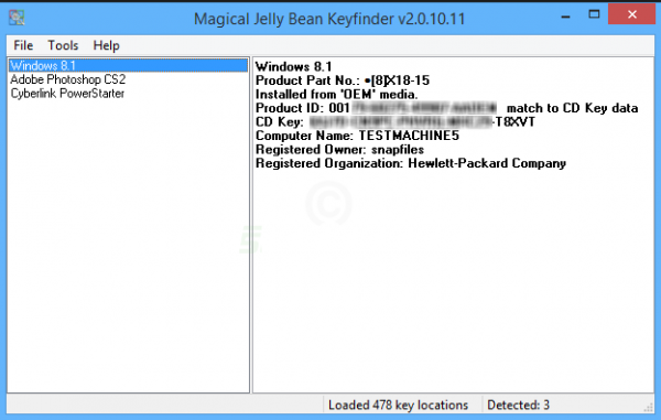 Программа Magical Jelly Bean Keyfinder