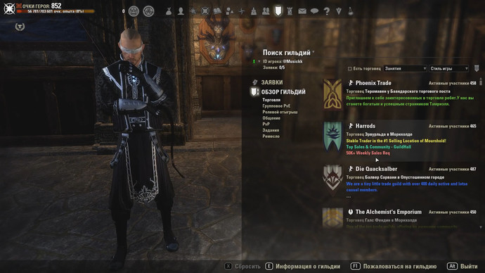 The Elder Scrolls Online. Совет 5. Гильдии