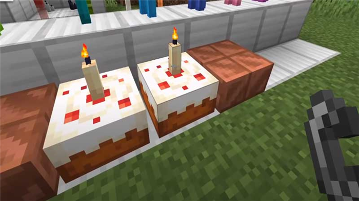 майнкрафт торт со свечами