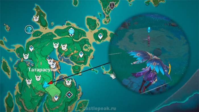 Местоположение безымянного самурая на карте — Genshin Impact